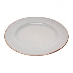 Prato Avulso Raso 27cm De Cerâmica Linear Cinza